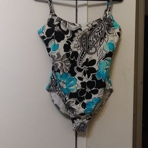 Black blue and white bathingsuit